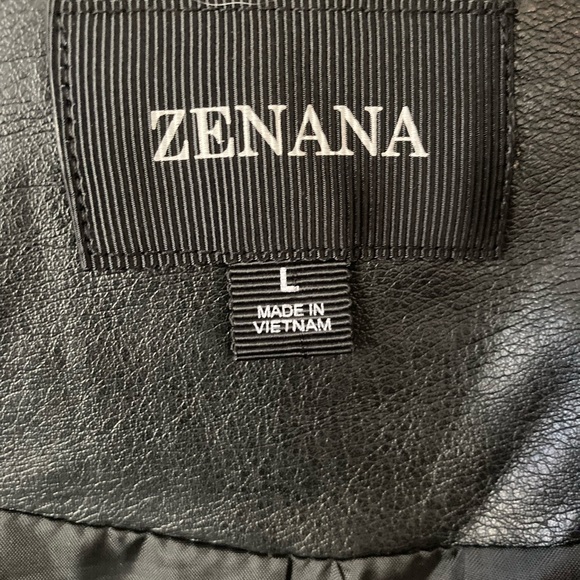 Zara Black Star-Patterned Leather Jacket - Picture 4 of 4